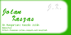jolan kaszas business card