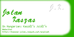 jolan kaszas business card